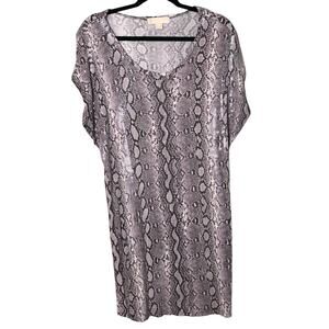 Michael Kors Purple Python Printed Sequin Dress Size Small